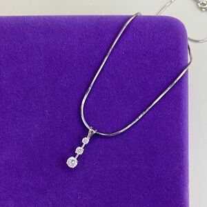 💛 Classic Sterling Silver CZ Journey Pendant Necklace